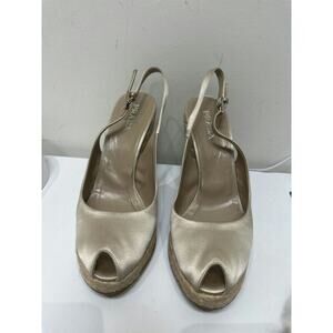 Prada Satin Espadrille Wedge Slingback Sandals - Size 39.5 - Good Condition